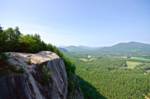 a scenic view of Cathedral Ledge